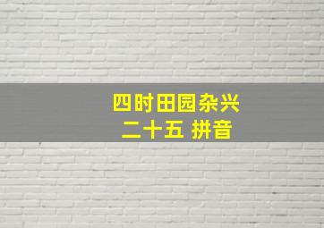 四时田园杂兴 二十五 拼音